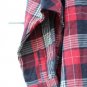 ASOS Red Plaid Women's Casual Tunic Shirt Long Sleeve Front Button Size 14  015