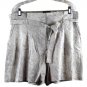 Worthington White Gray Women's Flared Pleated Dressy Shorts Belted 14 030