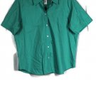 Liz Claiborne Green Women's Career Top Blouse Short Sleeve Button Up 18W 043