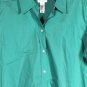 Liz Claiborne Green Women's Career Top Blouse Short Sleeve Button Up 18W 043