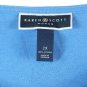 Karen Scott Blue Women's Top Blouse Beaded Neckline Short Sleeve 2X 055