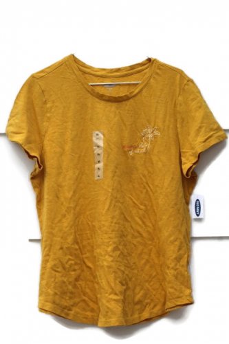 Old Navy Summer State of Mind Women's Yellow Shirt Short Sleeve  XL  015