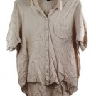 Wet Seal Pink Women's Button Up High Low Shirt Roll Tab XL 044 Wet Seal Pink Women's Button Up High Low Shirt Roll Tab XL 044