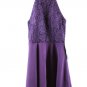 City Triangles Purple Juniors  Mini Dress Halter Top Glitters Lace Size 7 053
