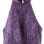 City Triangles Purple Juniors  Mini Dress Halter Top Glitters Lace Size 7 053
