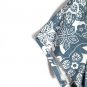 Villager Blue & White Floral Women's Short Sleeve Shirt Pullover Size 3 037