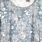 Villager Blue & White Floral Women's Short Sleeve Shirt Pullover Size 3 037