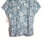 Villager Blue & White Floral Women's Short Sleeve Shirt Pullover Size 3 037