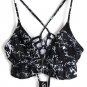 SouqFone Black & White Women's 2 Piece Swimsuit Size Medium  046