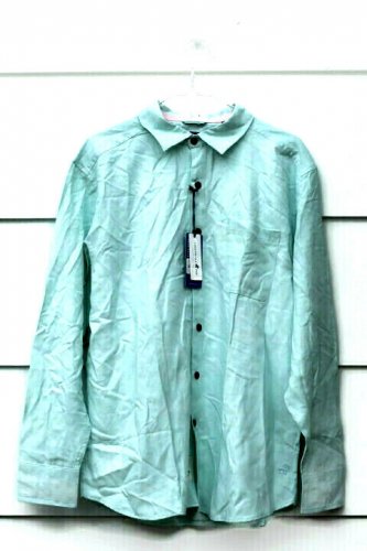 Caribbean Joe Men's Dress Long Sleeve Shirt Green Size Large  001