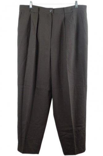 Jones New York Brown Women's Dress Pants Zip Button Closure 14W 058