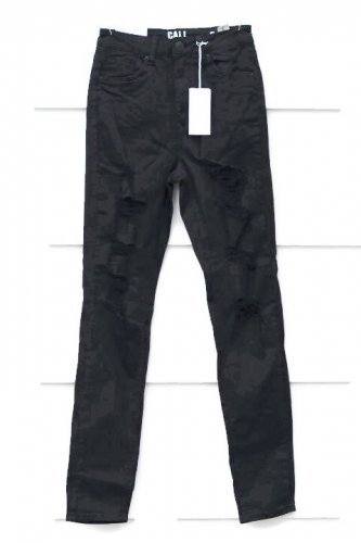 Cali Black Women's Ultra High Rise Skinny Distressed Jeans Size 5  013