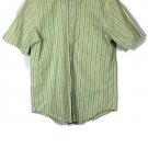 St John's Bay Striped Green Men's Short Sleeve Dress Shirt Button Down M 008 St John's Bay Striped Green Men's Short Sleeve Dress Shirt Button Down M 008
