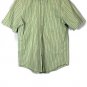 St John's Bay Striped Green Men's Short Sleeve Dress Shirt Button Down M 008