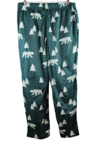 St John's Bay Green Men's Fleece Sleepwear Pajama Pants Drawstring Waist M 009