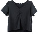 Real Clothes Black Women's Short Sleeve Stretch Top Blouse Pullover 2X 008