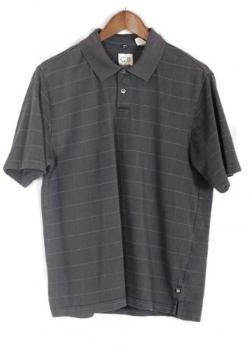 Geoffrey Beene Black Check  Men's Dress Shirt Short Sleeve Size Medium  005