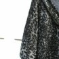Daytrip Women's Black Gray Top Blouse Animal Print Embellishment   006