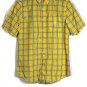 Chaps Yellow Plaid Men's Short Sleeve Dress Shirt Button Down Small 014