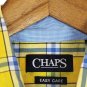 Chaps Yellow Plaid Men's Short Sleeve Dress Shirt Button Down Small 014