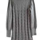 Peyton Parker Gray Women's Cable Knit Sweater Dress Pullover XS 028