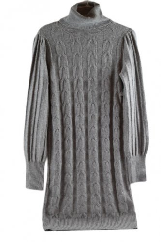 Peyton Parker Gray Women's Cable Knit Sweater Dress Pullover XS 028