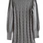 Peyton Parker Gray Women's Cable Knit Sweater Dress Pullover XS 028