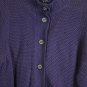 Chaps Purple Women's Knit Sweater Front Button Closure 3/4 Sleeve 1X 023