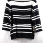 Chaps Black White Striped Women's Top Blouse Long Sleeve Pullover 2X 024