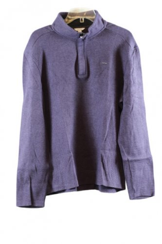 Calvin Klein Purple Men's Long Sleeve Sweat Shirt Quarter Zip Large 010