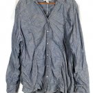 Style & Co Blue Blue Women's Long Sleeve Top Blouse Roll Tab  20W 026