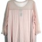 Lane Bryant Pink Long Sleeve Top Blouse Pullover Ruffles Size 22/24    046