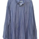 Tommy Hilfiger Men's Dress Long Sleeve Shirt Blue 80's 2 Ply Fabric Size XXL 012