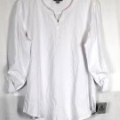 Zavate Apparel White Women's Long Sleeve Top Blouse Roll Tab Sleeves Large 035W