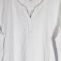Zavate Apparel White Women's Long Sleeve Top Blouse Roll Tab Sleeves Large 035W