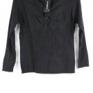Lea Duty Black Women's Top Blouse Twist Knot Front Long Sleeve Stretch XL 042