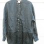 Como Women's Black Tunic Blouse Top Long Sleeve 100% Linen Size Medium  006