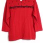 Copacabana Women's Red Pant Suit with Black Beads Trim Medium    001