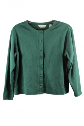 Bechamel Green Women's Cardigan Sweater Padded Shoulder XL 020