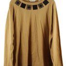 Bechamel Brown Women's Top Blouse Long Sleeve Pullover XL 054