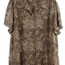 Emma James Leopard Pattern Women's Career Top Blouse Button Up 18W 057 Emma James Leopard Pattern Women's Career Top Blouse Button Up 18W 057