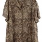 Emma James Leopard Pattern Women's Career Top Blouse Button Up 18W 057
