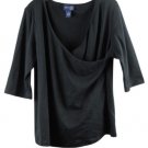 Venezia Jeans Black Women's Top Blouse Pullover 3/4 Sleeve 18/20 012