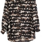 EST 1946 Multicolor Women's Long Sleeve Collared Top Blouse Animal Print XL 037