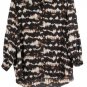 EST 1946 Multicolor Women's Long Sleeve Collared Top Blouse Animal Print XL 037