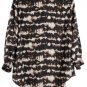 EST 1946 Multicolor Women's Long Sleeve Collared Top Blouse Animal Print XL 037