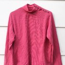 Eddie Bauer Red Striped Women's Long Sleeve Shirt Pullover High Neck Size XL 011