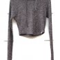 ILUS Black Gray Women's Sweatshirt Hoodie Long Sleeve Stretch Size Large  022