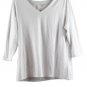 Amazon Essentials White Women's Casual Shirt V Neck Long Sleeve Pullover XXL 013