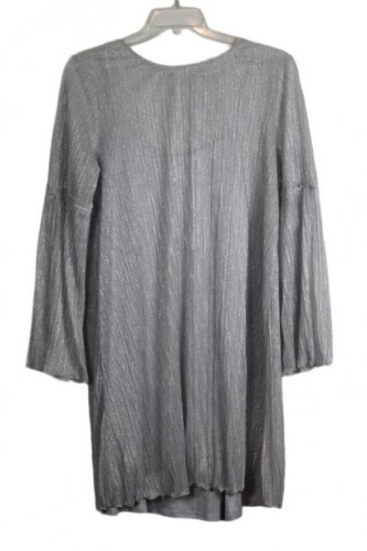 LC Condrad Women's Metallic Shift Dress Long Sleeve Lined XL 019